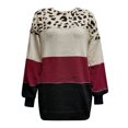 thumbnail image 5 of Kcodviy Chandail Léger d'Automne et d'Hiver pour Femme, Chandail à Contraste de Couleurs pour Femme, Chandail Ample pour Femme, Chandails d'Hiver pour Femme, Chandail à Col Rond avec Base, 5 of 5