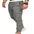 thumbnail image 3 of Men‘s Cargo Pants Slim Fit Sweatpants Jogger Drawstring Elastic Outdoor Trousers with Pockets, 3 of 6