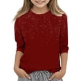 thumbnail image 1 of Posijego Garçons Filles T-Shirt à Manches 3/4 Imprimé Col Rond T-Shirts d'Été Hauts Décontractés pour Enfants, 1 of 4