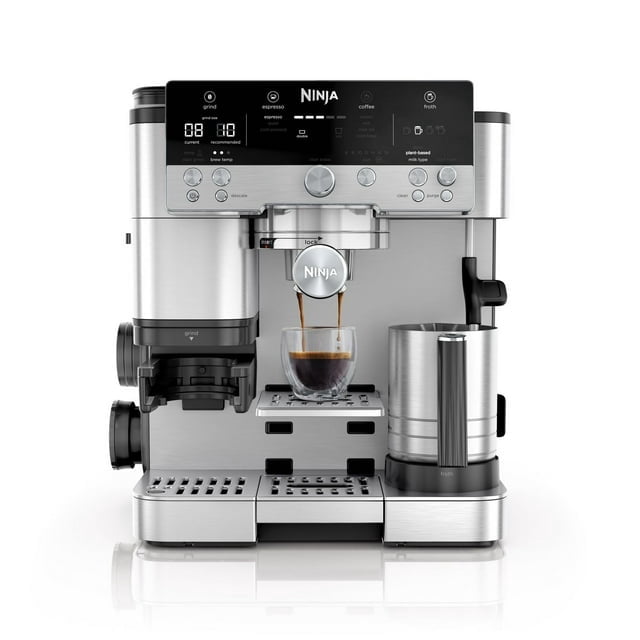 Ninja Luxe Café Premier Series Machine à Espresso 3-en-1 avec Moulin – Argent – Utilisé – Testé et Garanti