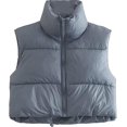 thumbnail image 1 of ORUYROP Veste Courte à Col Montant avec Fermeture Éclair pour Femmes, 1 of 7