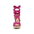 thumbnail image 2 of BLISSFUL STEP Chaussures pour Femmes Espadrilles à Lacets Sandales Compensées à Plateforme Rose Vif 7,5, 2 of 8