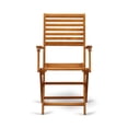thumbnail image 4 of Pemberly Row Chaises de Salle à Manger de Patio en Bois, Huile Naturelle (Ensemble de 2), 4 of 6