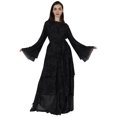 thumbnail image 3 of Bimba Printed Islamic Muslim Abaya Dress For Women Front Button Placket Layered Dresses, 3 of 7