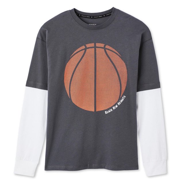 T-shirt trompe-l’œil avec imprimé graphique Athletic Works pour garçons