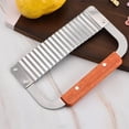 thumbnail image 4 of TIMIFIS Kitchen Gadgets Wooden Handle Wave Cutter Wooden Handle Cutter Potato Stainless Steel Multifunctional Wolf Tooth Potato Knife Kitchen & Dining, 4 of 6