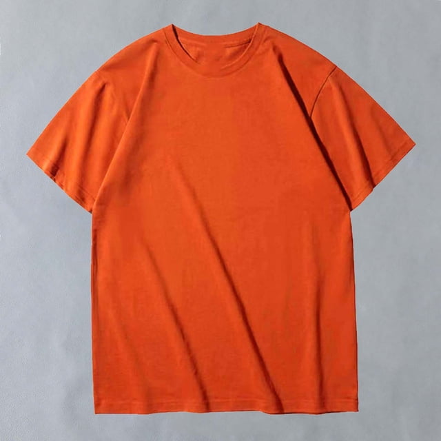 asjyhkr T-Shirts pour Hommes Coton Été 2025 Col Rond Manches Courtes Hauts Coupe Ample Confortables T-Shirts Unis