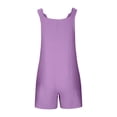 thumbnail image 4 of LYHaoo Girls Graphic Romper Summer Solid Color Short Jumpsuit For Girls,Sizes 13-14 Years(Purple), 4 of 4