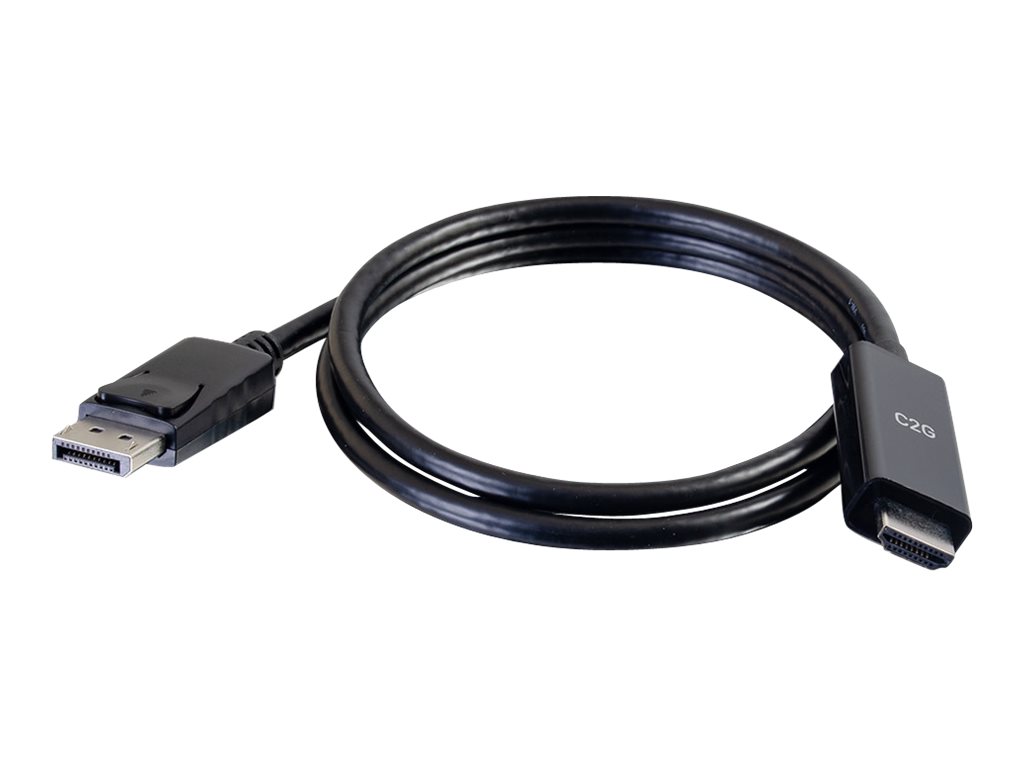 C2G 6ft DisplayPort to HDMI Cable - DP to HDMI Adapter Cable - DisplayPort 1.2 HDMI 2.0 - 4K 60Hz - M/M - Adapter cable - DisplayPort male to HDMI male - 6 ft - black - active, 4K support