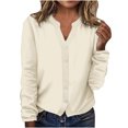 thumbnail image 2 of AherBiu Veste Légère pour Femme à Boutons, Cardigan Tricoté à Col Ras du Cou, Chandail Décontracté Ample, Manteau Léger, 2 of 5