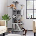 thumbnail image 2 of Yaheetech 62.5"H Cat Tree Tower with 3 Scratching Posts, Light Gray, 2 of 7
