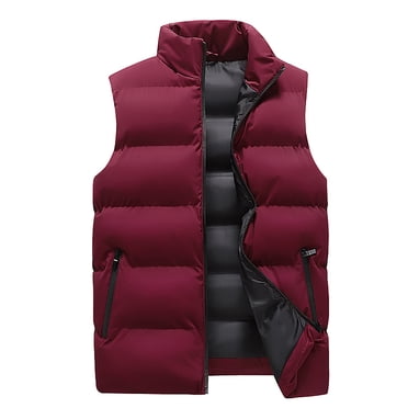 Pisexur Gilet Matelassé pour Homme, Extérieur, Décontracté, Col Montant, Veste Rembourrée, Manteau, Gilet