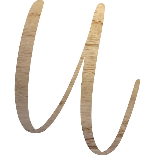 Unpainted Wood Letter U Craft, Paintable 6'' Tall Wood Alphabet Letter, DIY Nicholia Script Font