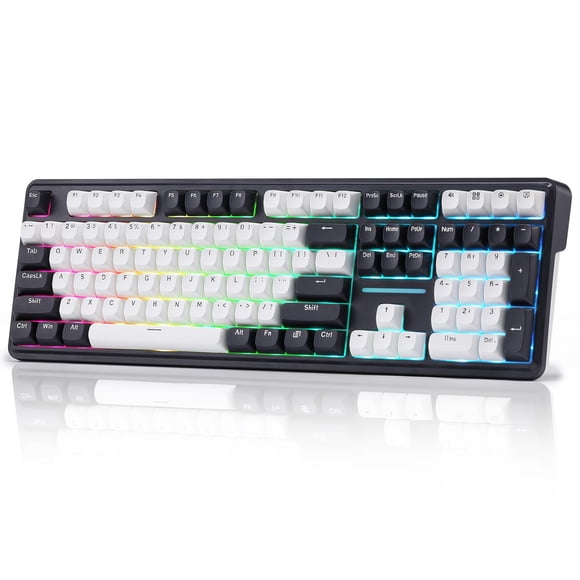 Redragon K745 PRO Wireless Gasket RGB Gaming Keyboard, 108 Keys Mechanical Keyboard w/Extra 4 Hotkeys, Hot-Swap South-Facing LED Socket, 5-Layer Nois