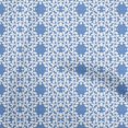 thumbnail image 1 of oneOone Velvet Medium Blue Fabric Asian Floral Block Craft Projects Decor Fabric Printed By The Yard 58 Inch Wide, 1 of 5