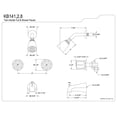 thumbnail image 4 of Kingston Brass Kb142 Tub And Shower Faucet Complete Set - Polished Brass Finish, 4 of 4