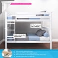 thumbnail image 2 of BEDSMART Solid Wood Twin Over Twin Bunk Bed | White, 2 of 6