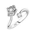 thumbnail image 1 of Ring Round Diamond Wedding Band Anniversary Gift Accessory Rings Size Adjustable, 1 of 9