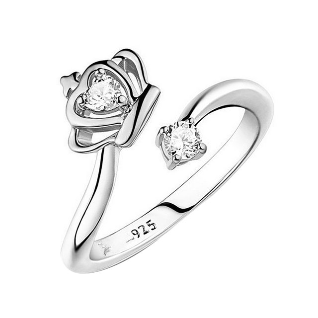 Ring Round Diamond Wedding Band Anniversary Gift Accessory Rings Size Adjustable