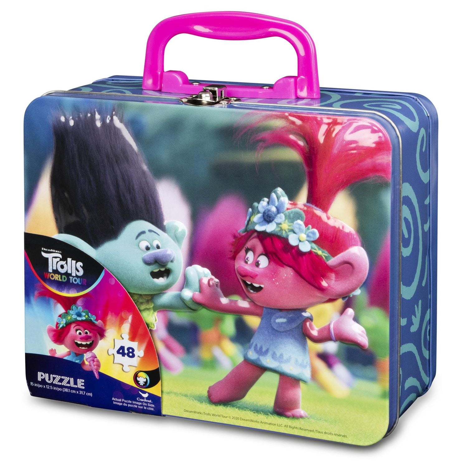 Trolls 2 Puzzle 24 pièces en étain avec poignée, pour les familles et les enfants à partir de 4 ans