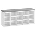 thumbnail image 2 of VASAGLE Shoe Bench,  Shoe Rack Bench, 15 Compartments, White and Gray ULHS15WT, 2 of 6