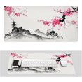 thumbnail image 1 of Watercolor Sakura Cherry Blossom Gaming Mouse Pad - 31.5x11.8 Inch, Stitched Edges, Extended Waterproof Desk Mousepad, Non-Slip Rubber Base, Large Computer Keyboard Mat for Work/Office/Home, 1 of 6