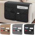 thumbnail image 1 of Sofa Arm Rest Organizer with 6 Pocket Caddy Couch Tray Remote Control Holder Table Waterproof Brushed Cloth Armrest Caddy Organizer for Tablet Magazine Phone（Grey 35×19 in）, 1 of 10