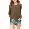thumbnail image 1 of MeetoTime Girls Long Sleeve Tops Crewneck Solid Color Dressy Tunic Tops Children's Pullover Undershirt, 1 of 5