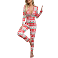 thumbnail image 1 of Faithtur Pyjama Femme Combinaison de Noël Imprimé Dessin Animé une-Pièce, 1 of 2