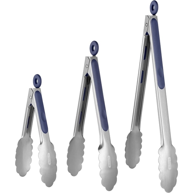 U-Taste Pinces de Gril en Acier Inoxydable Résistantes à la Chaleur Robustes 7+9+12 Pouces (Lot de 3)