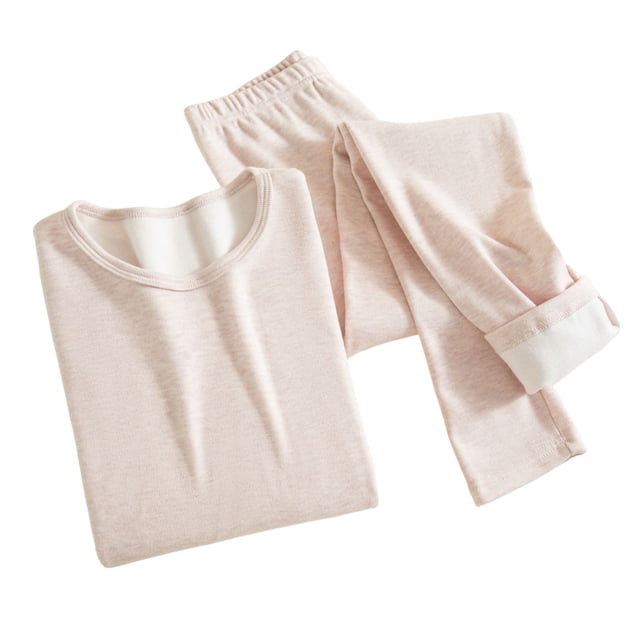 RXMEKW Ensemble de sous-Vêtements Thermiques pour Femmes, Haut à Manches Longues à Col Rond et Bas, Couche de Base Douce et Chaude pour Temps Froid, Superposition Automne et Hiver