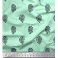 thumbnail image 1 of Soimoi Japan Crepe Satin Fabric Paisley Block Print Fabric by Yard 42 Inch Wide, 1 of 3