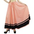 thumbnail image 1 of Bimba Women's Long Maxi Skirt With Contrast Border Boho Skirt With Elastic Waist, 1 of 9