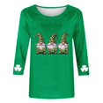 thumbnail image 4 of Mceream Manches 3/4 St Patricks Day Shirt Hauts pour Femmes Printemps Col Rond T-Shirts Décontractés Blouses à Imprimé Floral T-Shirts Graphiques Tenues d'Été Hauts Bohèmes Grande Taille Chemises à Imprimé Trèfle TTTG, 4 of 5