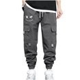 thumbnail image 2 of RXIRUCGD Pantalon Cargo Décontracté Sportif Multi-Poches Tendance Mode Homme, Gris Foncé, Taille : L, 2 of 6