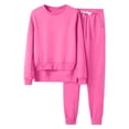 thumbnail image 1 of XZNGL Womens Casual Solid Hooded Drawstring Loose Long Sleeve Sweatshirt Tops And Long Pants Set Suits, 1 of 1