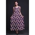 thumbnail image 3 of Bimba Robe Longue Maxi de Soirée pour Femmes en Rayonne à Imprimé Floral, Dos Nu, Bretelles Spaghetti - Xxx-Grand, 3 of 5
