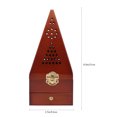 thumbnail image 2 of MasteelfCA 1 Pce Brûleur d'Encens Pyramide Simulé en Bois Rétro Décoration Maison Rouge Foncé, 2 of 7