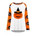 thumbnail image 4 of Costumes d'Halloween pour Femmes 2023 en Liquidation Surdimensionnés Femmes Décontracté Manches Longues Col Rond Hauts Blouse Ample Imprimé d'Halloween, 4 of 5