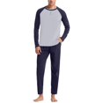 thumbnail image 1 of GDREDA Men's Home Clothes Mens Soft Home Solid Color Shirt Pants Pajama Set Home Service Two Piece Set Men's Pajama & Loungewear Navy,S, 1 of 4