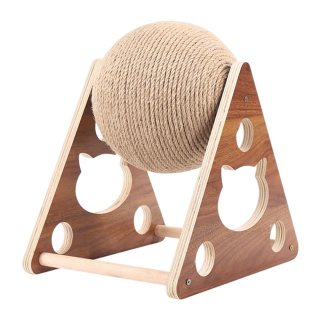 Natural Sisal Cat Scratching Ball, Cat Scratcher Toy, Wear Resistant Interactive Triangular