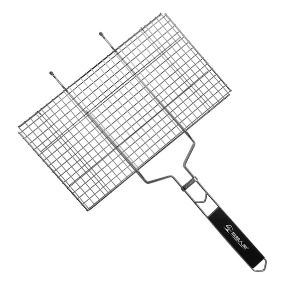 DOLITY Portable BBQ Grill Basket, Stainless Steel Grilling Basket with Handle, Perfect for Grilling Vegetables, es, Shrimp 70x45CM