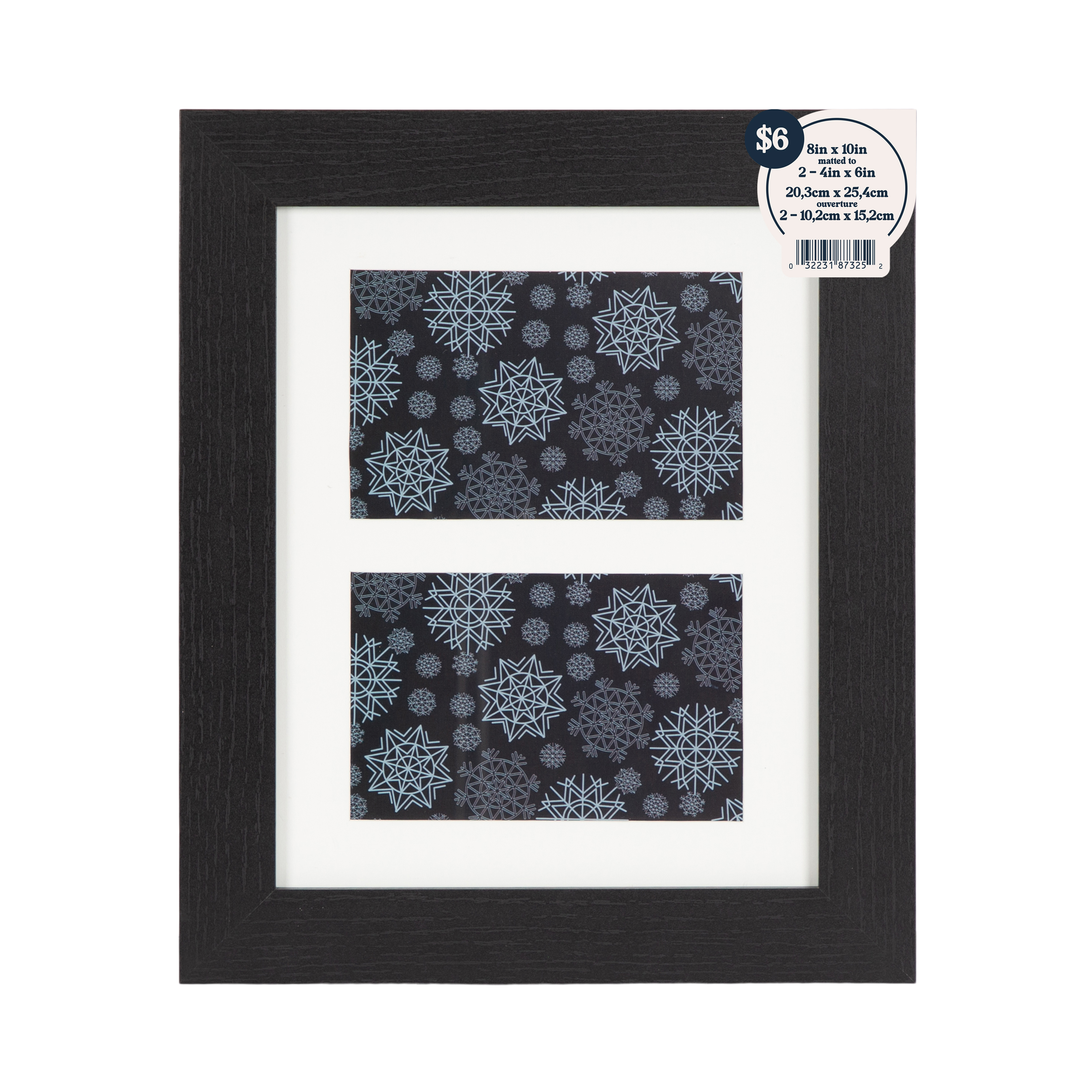 DesignOvation Tinta 2 Opening 4x6 Black Picture Frame
