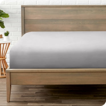 Bare Home Fitted Sheet - Premium 1800 Collection - Deep Pocket - Ultra-Soft Wrinkle Resistant - King, Light Gray