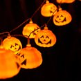 thumbnail image 2 of Mistaha Guirlande Lumineuse Citrouille d'Horreur d'Halloween 10 Pieds 20 LED Citrouille Effrayante Lumières Décoratives Suspendues LED Étanches, 2 of 8