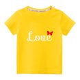 thumbnail image 1 of Penkiiy Tout-Petits Enfants Garçons Filles Mode Mignon Col Rond Imprimé Manches Courtes Haut 4-5 Ans Jaune, 1 of 6