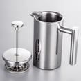 thumbnail image 4 of JMYHOAM Kitchen Gadgets 800ML Double-layer Stainless Steel Coffee Pot Insulation Tea Maker Press Coffee Pot Stainless Steel 304 Home and Kitchen, 4 of 7