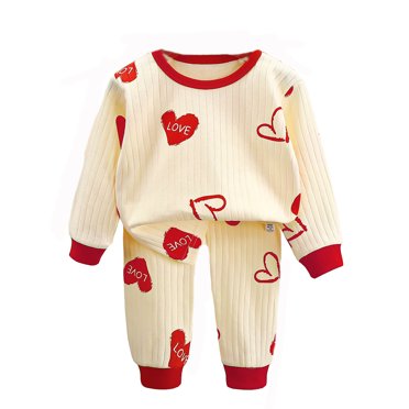 LUOGENLI Pantalon Taille Haute pour Enfants et T-Shirt à Manches Longues à Motif de Dessin Animé Mignon Ensemble Décontracté Deux Pièces Combinaison Maxi Blanche pour Garçon avec Poches Rouge 4-5 Ans