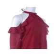 thumbnail image 4 of Women‘s Halter Cold Shoulder Slim Fit Long Sleeve Tee Tops, 4 of 4