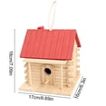 thumbnail image 3 of Wooden Bird House with Graffiti Design, Durable Wooden Bird Feeder for Parrots Breeding, Outdoor Courtyard Shelter with Hanging Rope in Multiple Colors, Red, 3 of 6